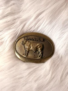 Vintage Solid Brass Brangus Bull Cow Belt Buckle FIRST Edition - Picture 1 of 3