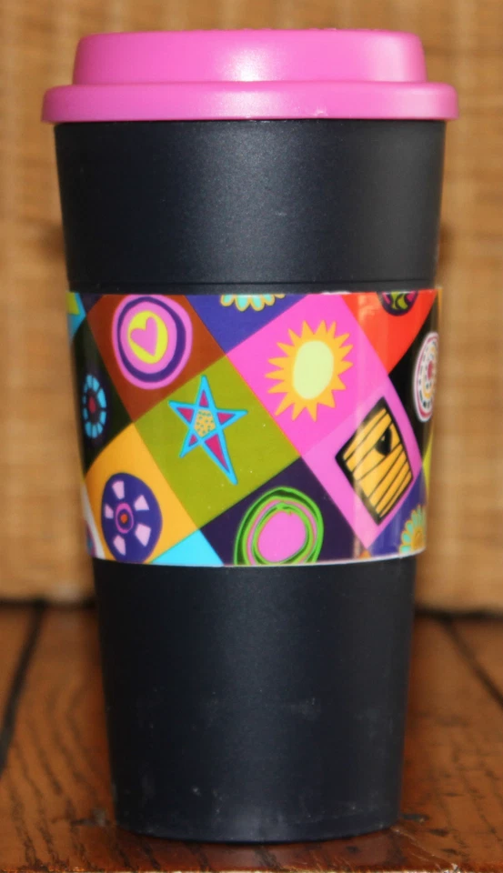 BPA Free Cup Travel Mug Coffee 16 oz Dishwasher Safe Insulate Pink Flower Design - Image 1 of 1