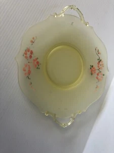 "PLATO GRANDE FLORAL DECORADO A MANO ARTÍCULOS AMARILLOS 18"" TRANSPARENTE" - Imagen 1 de 6