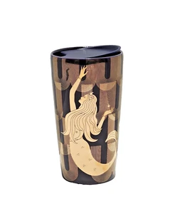 Starbucks 2020 Holiday Ceramic Purple Gold Siren Mermaid Hot Tumbler 12 oz READ - Picture 1 of 14