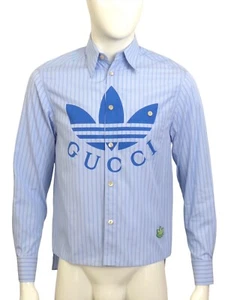 GUCCI x ADIDAS- NWT 2022 Oxford Logo Shirt, Size-Small - Picture 1 of 5