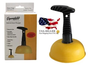 Mini Sink & Drain Plunger – Small Unclogger for Bathroom, Kitchen, Shower Drains - Picture 1 of 10