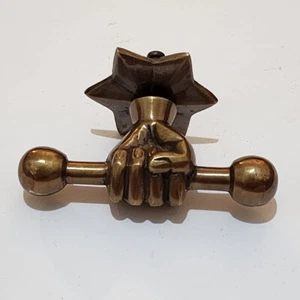 Large Drawer pulls handles 4” FIST solid brass old style HAND knob heavy 10 cm - Picture 1 of 10