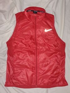 Nike Running Polyfill Vest Mens Size L Full Zip Insulated Red Activewear Gift