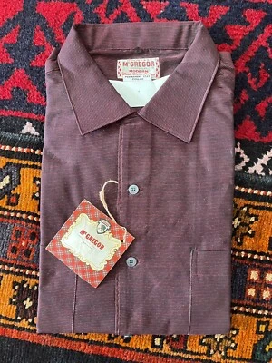 NOS Vintage 50s McGregor Tidal Sparkler Sport Shirt Loop Collar Atomic Stripe XL - Image 1 of 4
