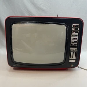 RARE Vintage GRUNDIG Super Color Television Red Model 1510b Faulty No Image - Picture 1 of 24