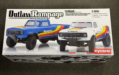 Kyosho 1/10 Electric Outlaw Rampage 2wd Truck Blue Ready Set KYO34361T2 - Image 1 of 2