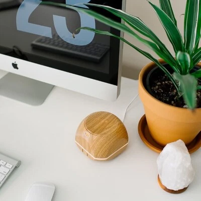 Bamboo Scent Diffuser Vapourizer Wood Grain Finish Aroma Diffuser & Free Oil - Image 1 of 4