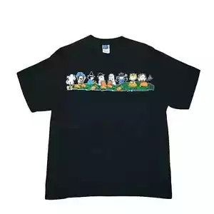 Vintage Peanuts Pumpkins T-Shirt Mens Large Black Halloween Charlie Brown Snoopy - Picture 1 of 4