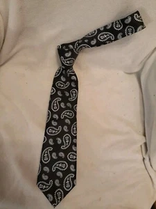 Imani Uomo Paisley Style Print BLACK Mens Necktie Microfiber - Picture 1 of 5