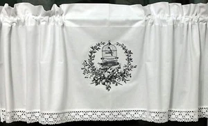 Bistrogardine Kurzgardine Weiß Paris 140x45cm Landhaus Shabby Retro Vintage - Bild 1 von 1