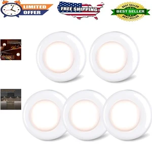 Touch Activated 2.8" LED Puck Lamps - 5 Pack of Warm White Under Cabinet Lights - Picture 1 of 9