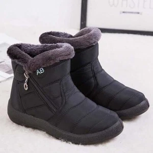 Women's Snow Boots – Waterproof, Soft Fur, Comfortable Winter Zipper Shoes - Picture 1 of 27