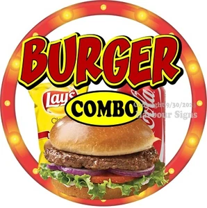 Calcomanía combo de hamburguesa (elige tu talla) pegatina camión de comida c2 - Imagen 1 de 3