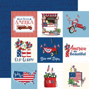 2 Hojas de Cartulina Carta Bella Dios Bendiga América 12x12 - Tarjetas de Diario 4x4 - Imagen 1 de 1