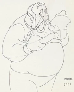 1940 RARO DISNEY PINOCHO ESTROMBOLI PRODUCCIÓN ORIGINAL ANIMACIÓN DIBUJO CEL - Imagen 1 de 2