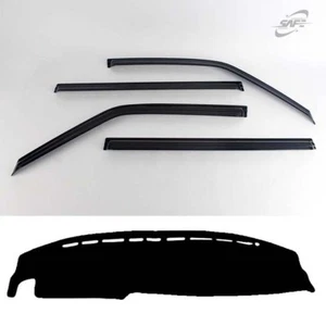 Smoke Weather shields 4p with Black Dash Mats for 1998 -2006 Ssangyong Musso RH - Bild 1 von 8