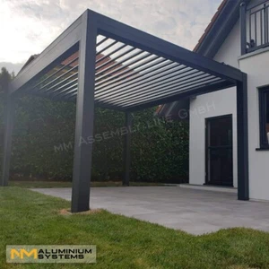 Premium Lamellendach Aluminium Pergola Pavillon Gartenpavillon 6 m x 4 m - Bild 1 von 24