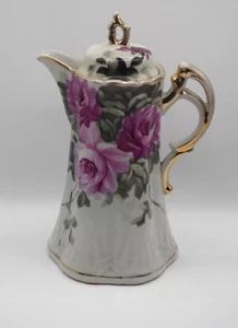 ANTIQUE NIPPON JAPAN ROSES HAND PAINTED CHOCOLATE POT MARKED - Picture 1 of 10