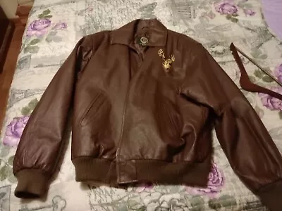  Chaqueta Abrigo Bradford Exchange Cuero Marrón Ciervo Grande XXL Foto 1 de 4