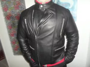 Versace Herren Jacke Lederjacke Biker Jacke Rock Jackett Italy Echtleder L 52 54 - Bild 1 von 12