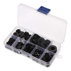 500tlg Unterlegscheiben Schwarz Nylon Gummi Washer Dichtung M2-M10 Sortiment - Bild 1 von 11