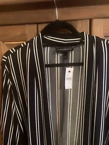 Lane Bryant Plus 18/20 Open Front Black White Coatigan Polyester And Spandex - Picture 1 of 11