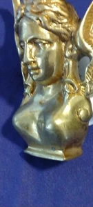 1 PIECE VINTAGE FRENCH STYLE WOMAN FACE WITH WING BRONZE - Picture 1 of 9