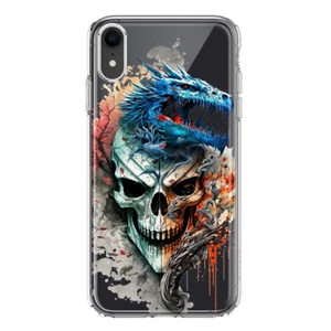 For Apple iPhone XR Shockproof Hybrid Case, Blue Dragon Skull - Picture 1 of 1