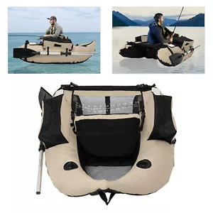 Outdoor Fishing Boat Inflatable Boat Raft with Pump Adjustable Backrest 130kg - Picture 1 of 22