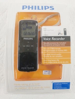 Philips LFH0622/00 Voice Recorder with 2GB Storage - 283 Hours Recording - Image 1 of 3