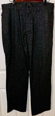 DKNY - Pantalones de vestir de negocios para hombre - Pantalones de lana y viscosa - Gris jaspeado - 34x32 Foto 1 de 4