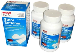 LOT:4 CVS Health Stool Softener 30 Softgels (120 total) (2027/MARCH) - Picture 1 of 1