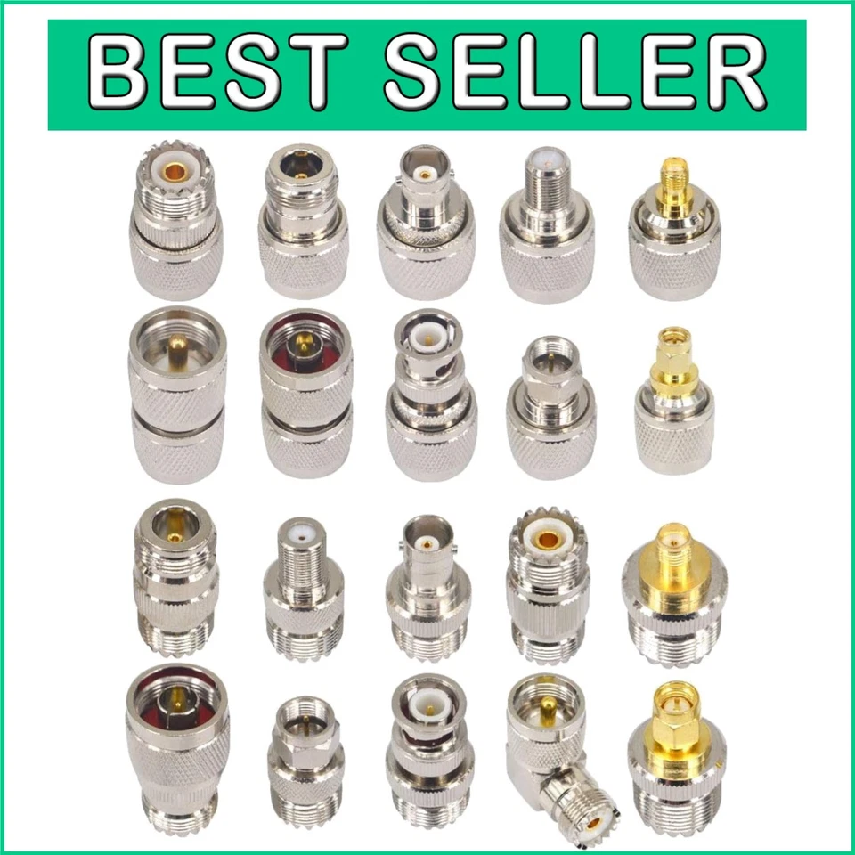 Premium 20PCS UHF Coaxial Connector Kit - Reliable Adapters for Antennas & More - Image 1 of 4