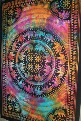Indian Hippie Tapestry Twin  Psychedelic Wall Hanging Bohemian Hippie Throw  - image 1 of 2