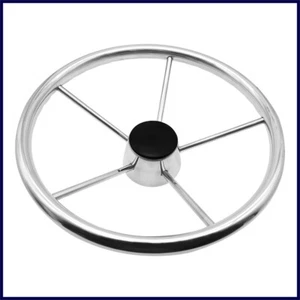 Alastin Boat Marine 15-1/2 inch 5 Spoke Stainless Steel Steering Wheel - Imagen 1 de 13