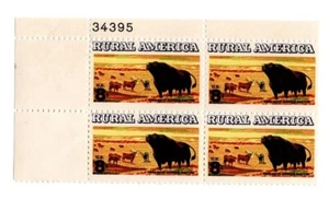 US Stamp Scott #1504, Rural America Issue, 8c, Plate Block, MNH - Picture 1 of 1