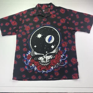 Vintage Grateful Dead Dragonfly Shirt Adult XL Bertha Button Up Skull Roses Mens - Picture 1 of 11