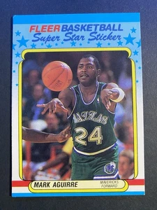 1988-89 Fleer Basketball Mark Aguirre Dallas Mavericks Super Star Sticker #1 - Picture 1 of 2