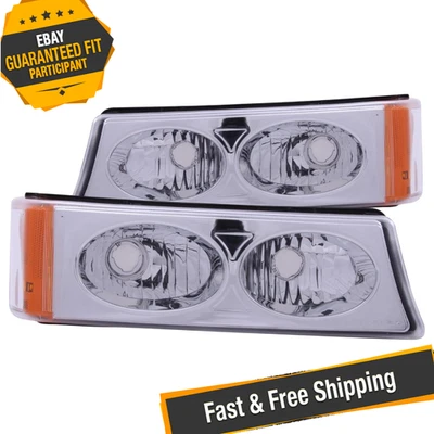 ANZO Chrome Amber Euro Parking/Signal Lights for 03-06 Chevy Silverado/Avalanche - Image 1 of 4