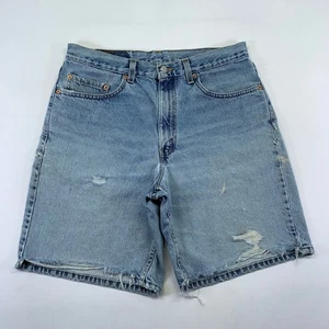 Vintage Levis 550 Relaxed Fit Denim Shorts Mens 34 Blue Distressed Grunge 90s - Picture 1 of 18