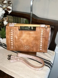 NWOT Bed Stu Leather Nataly Tan Rustic Nectar Lux Crossbody Handbag Retail $285 - Picture 1 of 13