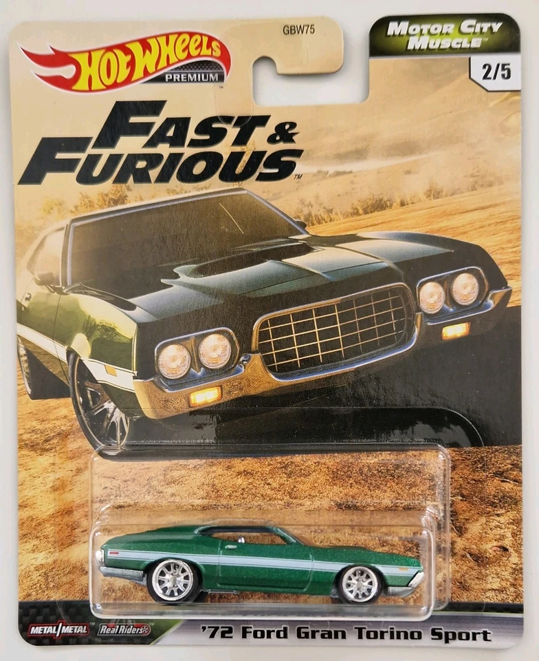 Hot Wheels Fast and Furious Real Riders72 Ford Gran Torino Sport 2/5 Motor City