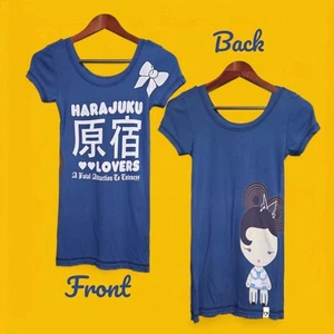 Vintage Y2K Harajuku Lovers T-Shirt Womens Small Gwen Stefani Made USA Baby Tee - Picture 1 of 11