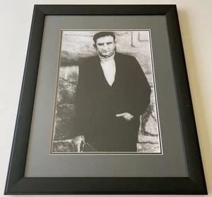 JOHNNY CASH Framed Matted Art Sketch : 22.5" x 18.5" : Breck : Man in Black - Picture 1 of 7