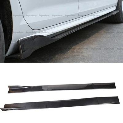 For Hyundai Elantra 86" Side Skirt Extension Rocker Panel Splitter Carbon Fiber - Image 1 of 4