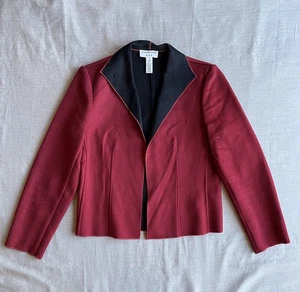 Vintage Covington Damen 6 weiche Wollmischung rot vorne offen Karriere Blazer - Bild 1 von 10