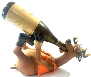 Weinflaschenhalter mit orangefarbenem Elchelch - Bild 1 von 6