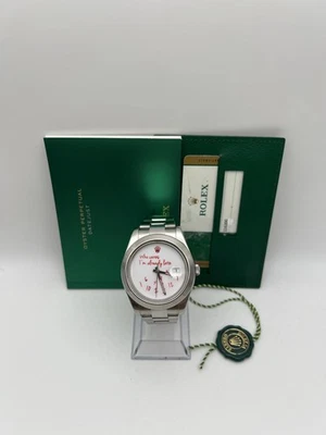 Rolex Datejust 41mm 116300 Custom Who Cares I'm Already Late Red Dial Papers - Image 1 of 4
