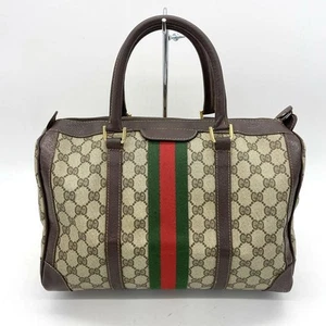Old Gucci GG Supreme Canvas PVC Mini Boston Bag Sherry Line Beige - Picture 1 of 24